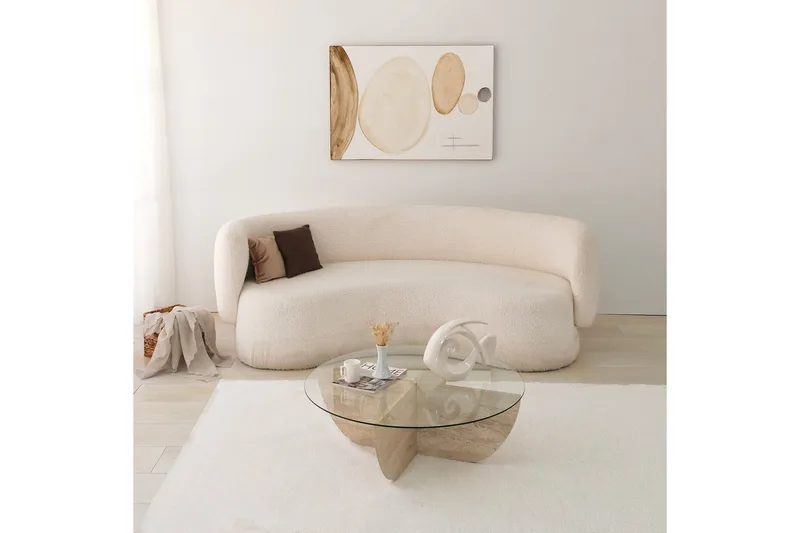 Makhan Soffbord 90 cm - Beige - Möbler - Vardagsrum - Soffbord & vardagsrumsbord - Soffbord