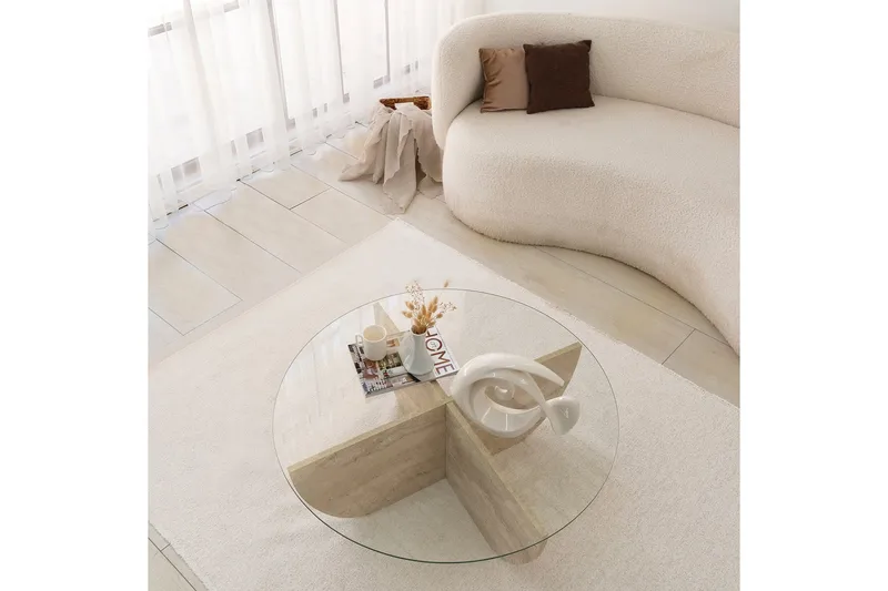 Makhan Soffbord 90 cm - Beige - Möbler - Vardagsrum - Soffbord & vardagsrumsbord - Soffbord