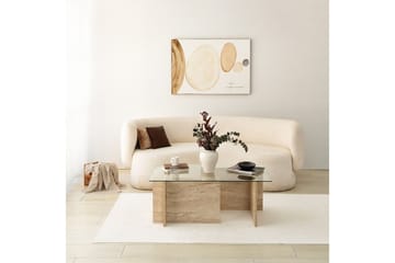 Malpani 105 cm Rektangulärt Soffbord i Sten och Glas - Klar - Möbler - Vardagsrum - Soffbord & vardagsrumsbord - Soffbord