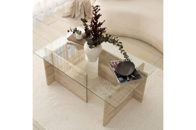 Malpani Soffbord 105 cm - Beige - Möbler - Vardagsrum - Soffbord & vardagsrumsbord - Soffbord