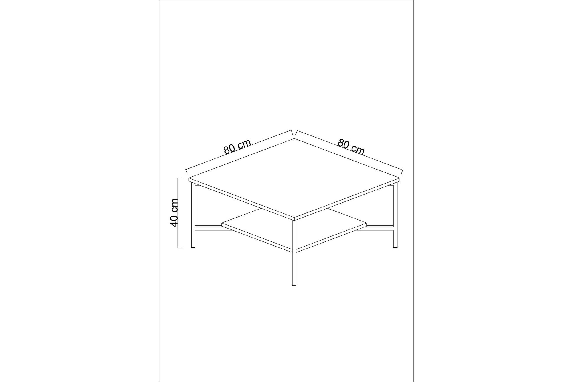 MANCHAN Soffbord 80 cm Vit/Svart - Möbler - Vardagsrum - Soffbord & vardagsrumsbord - Soffbord