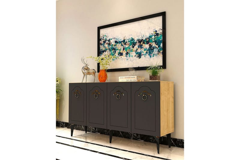 Maren Konsollbord 150 cm - Ek/Antracit - Möbler - Vardagsrum - Soffbord & vardagsrumsbord - Avlastningsbord & konsolbord