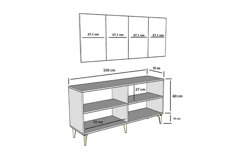 Maren Konsollbord 150 cm - Ek/Antracit - Möbler - Vardagsrum - Soffbord & vardagsrumsbord - Avlastningsbord & konsolbord