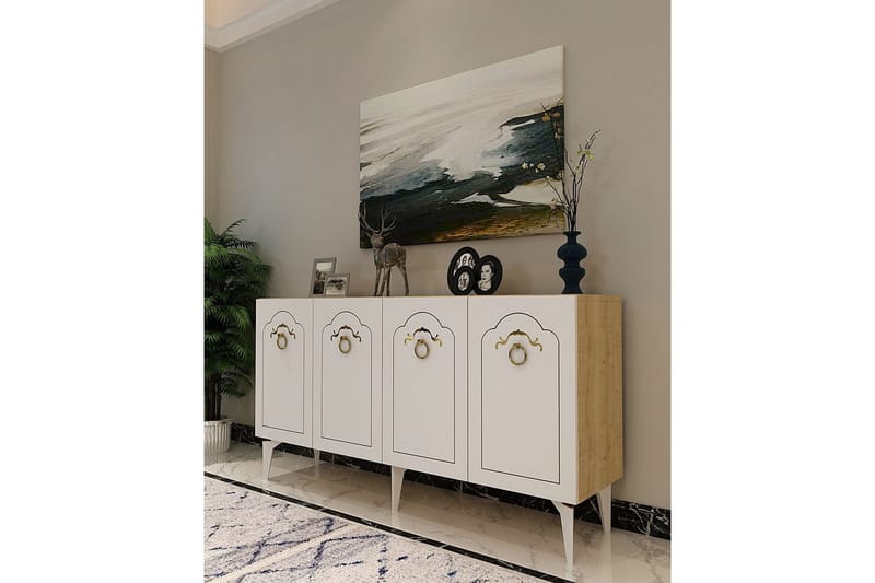 Maren Konsollbord 150 cm - Ek/Vit - Möbler - Vardagsrum - Soffbord & vardagsrumsbord - Avlastningsbord & konsolbord