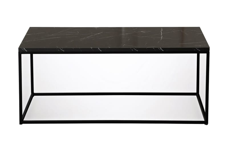 ALSBO Soffbord 95 cm Marmormönster Svart - Svart - Marmorbord - Soffbord - Bord