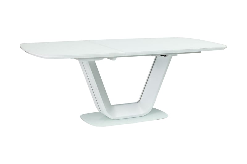 BETHAL Förlängningsbart Matbord 160 cm Glas/Vit - Bord - Matbord & köksbord