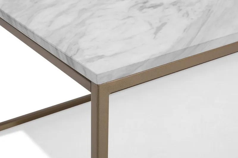 Delano Soffbord 100 cm - Vit - Möbler - Vardagsrum - Soffbord & vardagsrumsbord - Marmorbord