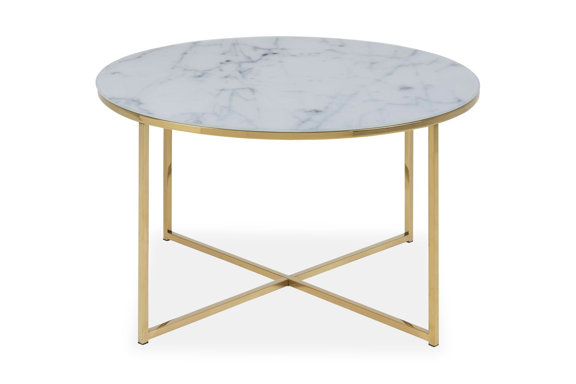 epiffer soffbord 80 cm runt - vit marmor