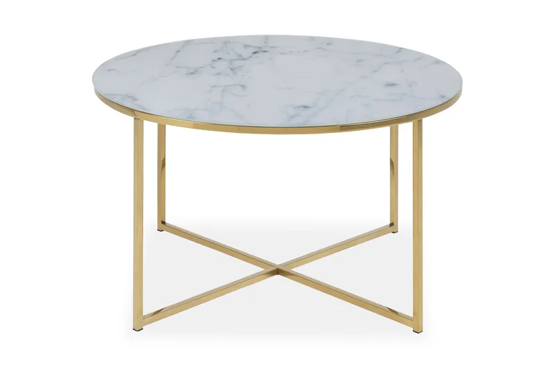 Epiffer Soffbord 80 cm Runt, Vit marmor