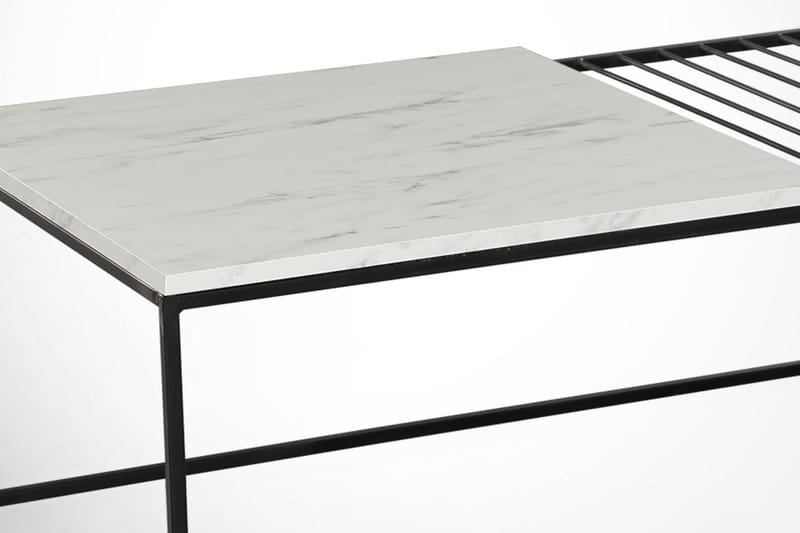 Falan Soffbord 95 cm Marmormönster Ribbor - Vit/Svart - Möbler - Vardagsrum - Soffbord & vardagsrumsbord - Marmorbord