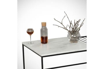 Falan Soffbord 95 cm Marmormönster Ribbor - Vit/Svart - Möbler - Vardagsrum - Soffbord & vardagsrumsbord - Marmorbord