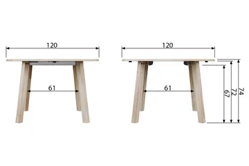 Lange Jan Förlängningsbart Matbord 120 cm Rund - Ek - Möbler - Vardagsrum - Soffbord & vardagsrumsbord - Marmorbord