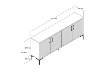 Levents Avlastningsbord 180 cm - Valnöt/Vit - Möbler - Vardagsrum - Soffbord & vardagsrumsbord - Marmorbord
