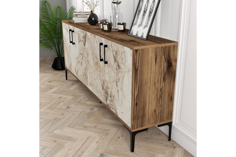 Levents Avlastningsbord 180 cm - Valnöt/Vit - Möbler - Vardagsrum - Soffbord & vardagsrumsbord - Marmorbord