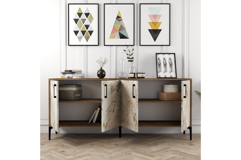 Levents Avlastningsbord 180 cm - Valnöt/Vit - Möbler - Vardagsrum - Soffbord & vardagsrumsbord - Marmorbord