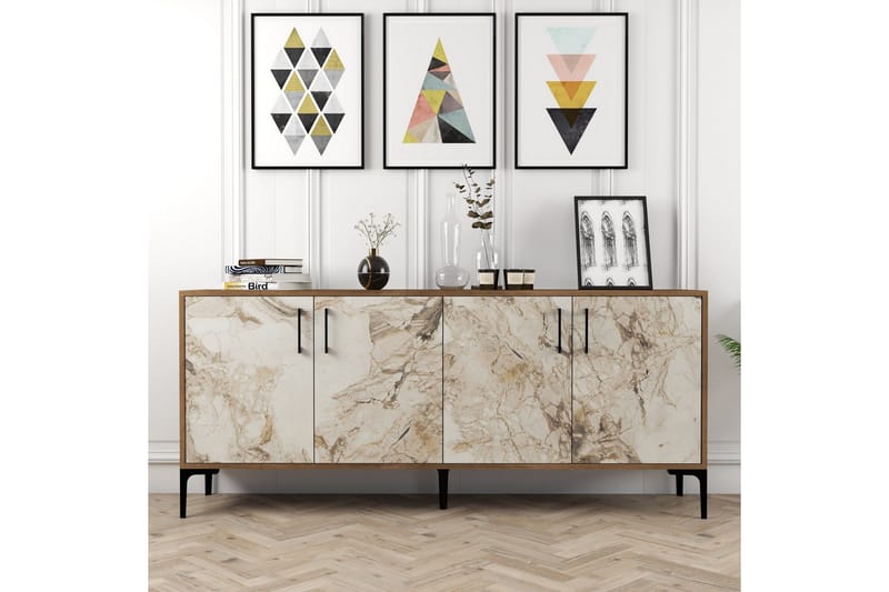 Levents Avlastningsbord 180 cm - Valnöt/Vit - Möbler - Vardagsrum - Soffbord & vardagsrumsbord - Marmorbord