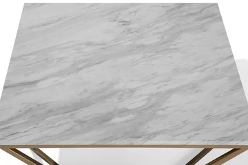 Malibu Kvadratiskt Soffbord 80 cm i Marmor med Metallstativ - Vit - Möbler - Vardagsrum - Soffbord & vardagsrumsbord - Soffbord