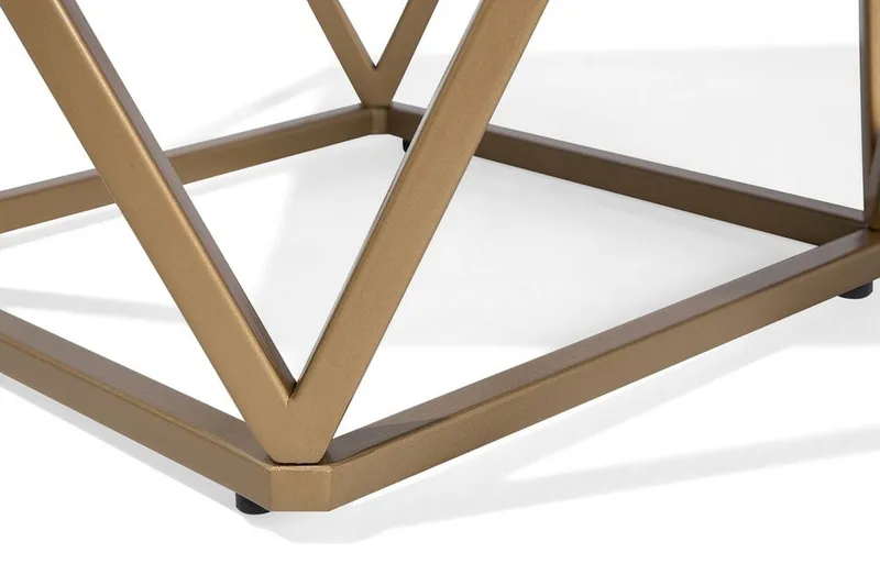 Malibu Kvadratiskt Soffbord 80 cm i Marmor med Metallstativ - Vit - Möbler - Vardagsrum - Soffbord & vardagsrumsbord - Soffbord