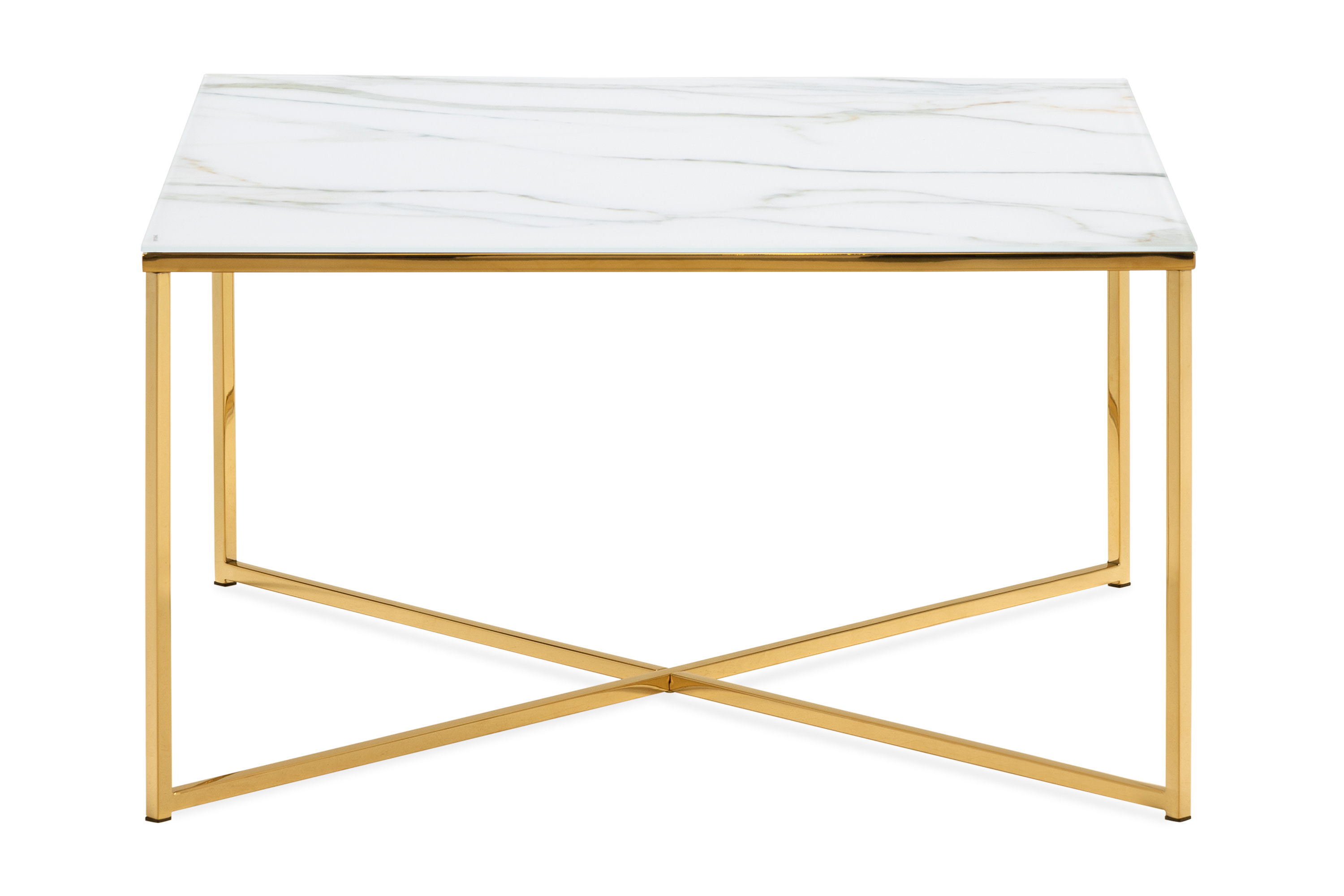 matador soffbord 80 cm marmormönster glas/vit/mässing -