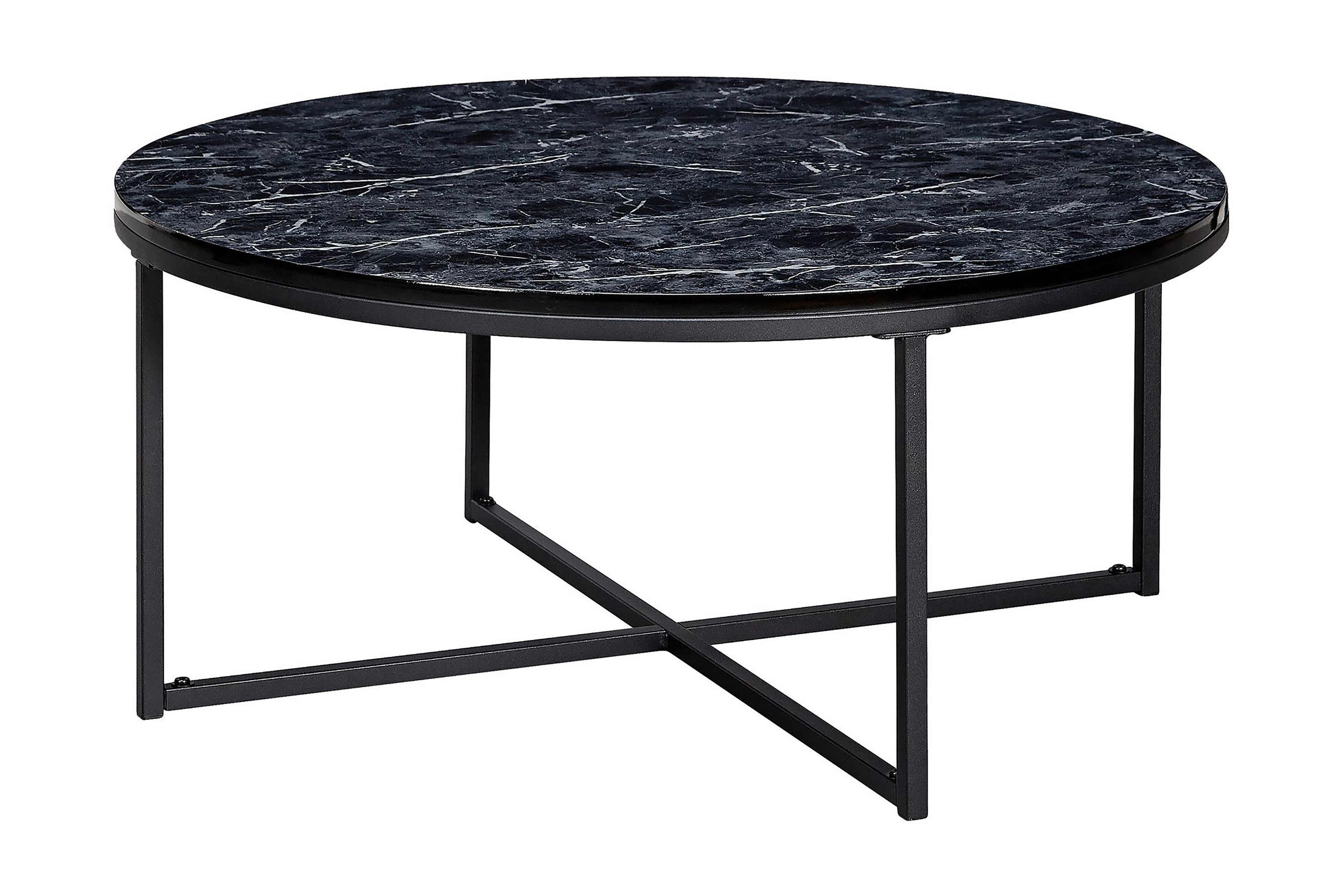 seneca soffbord 80 cm runt svart/grå -