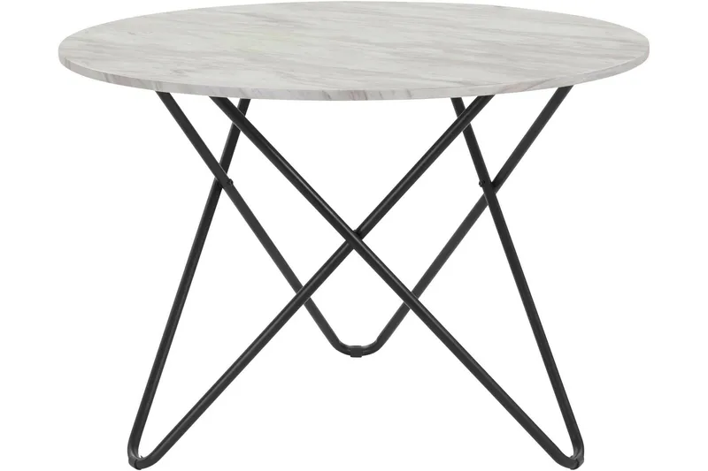 Skyarp Matbord Runt 110 cm - Grå/Vit - Möbler - Vardagsrum - Soffbord & vardagsrumsbord - Marmorbord
