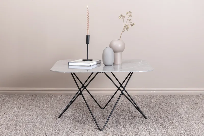 Tristar Soffbord 80 cm - Marmor/Grå/Svart - Möbler - Vardagsrum - Soffbord & vardagsrumsbord - Marmorbord