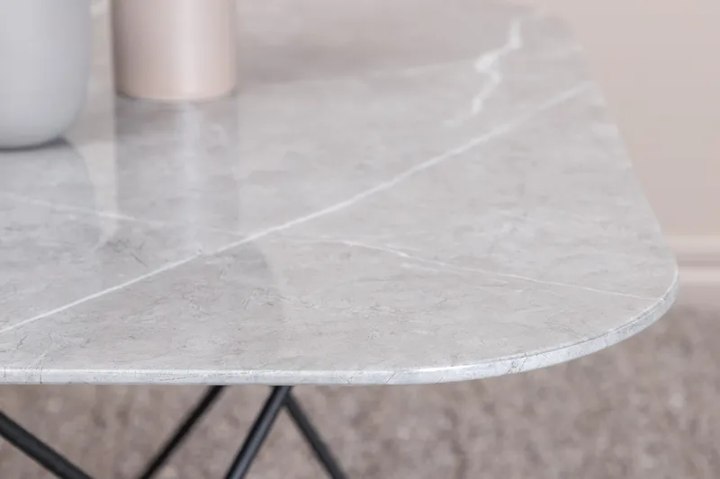 Tristar Soffbord 80 cm - Marmor/Grå/Svart - Möbler - Vardagsrum - Soffbord & vardagsrumsbord - Marmorbord