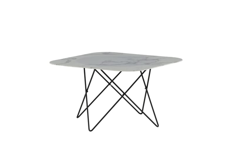 Tristar Soffbord 80 cm - Marmor/Vit/Svart - Möbler - Vardagsrum - Soffbord & vardagsrumsbord - Marmorbord