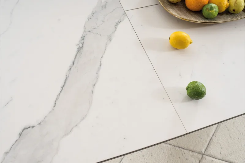 Ventera Förlängningsbart Matbord 160 cm - Keramik/Svart/Vit - Möbler - Vardagsrum - Soffbord & vardagsrumsbord - Marmorbord