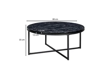 Willowdale Soffbord 80 cm Runt - Svart/Grå - Möbler - Vardagsrum - Soffbord & vardagsrumsbord - Soffbord
