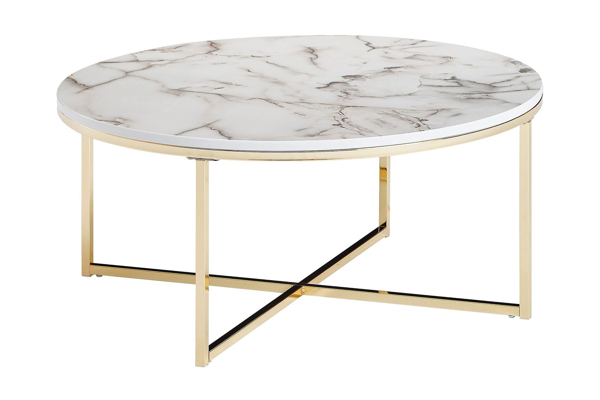 willowdale soffbord 80 cm runt - vit/grå/guld