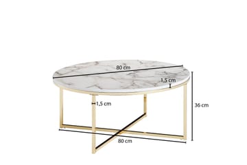 Willowdale Soffbord 80 cm Runt - Vit/Grå/Guld - Möbler - Vardagsrum - Soffbord & vardagsrumsbord - Soffbord