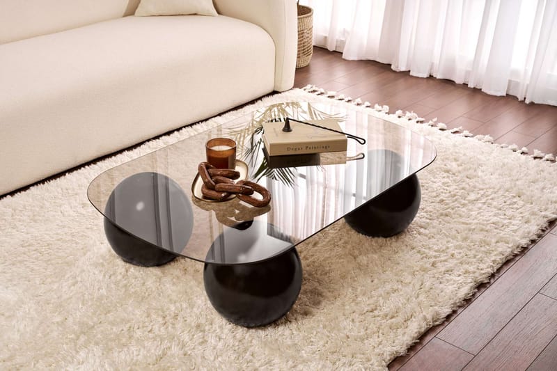Maroulburg Soffbord 118 cm, Svart/brons