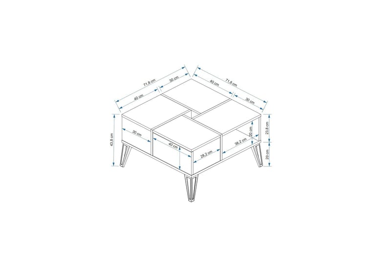 Masaaki Soffbord 72 cm - Brun/Svart - Möbler - Vardagsrum - Soffbord & vardagsrumsbord - Soffbord