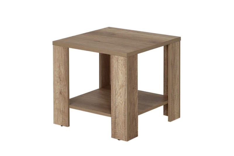 Masao 50 cm Kvadratiskt Soffbord med Hyllor i Mörkt Trä - Mullvad - Möbler - Vardagsrum - Soffbord & vardagsrumsbord - Soffbord