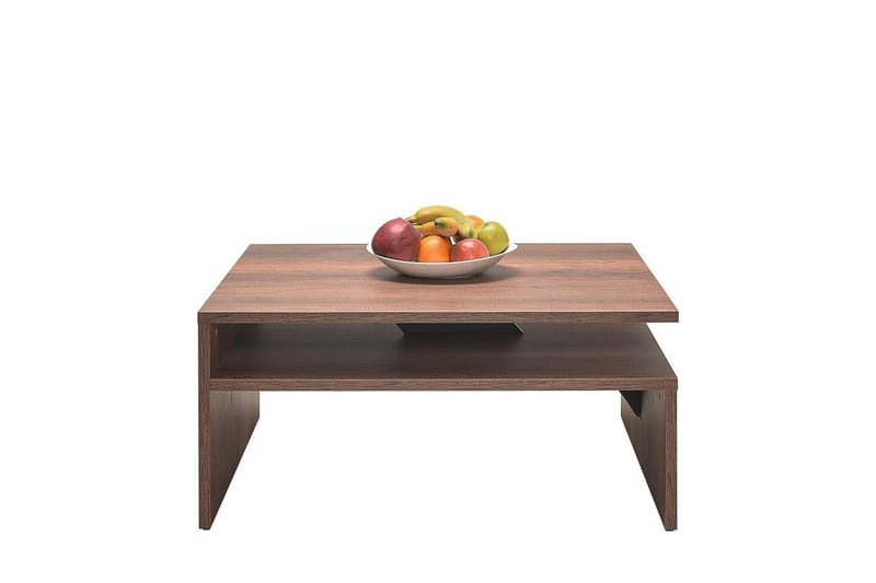 Masao 90 cm Kvadratiskt Soffbord med en hylla i Valnöt - Valnötsbrun - Möbler - Vardagsrum - Soffbord & vardagsrumsbord - Soffbord