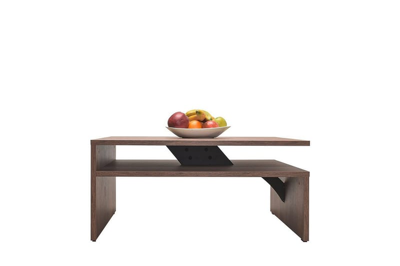 Masao 90 cm Kvadratiskt Soffbord med en hylla i Valnöt - Valnötsbrun - Möbler - Vardagsrum - Soffbord & vardagsrumsbord - Soffbord
