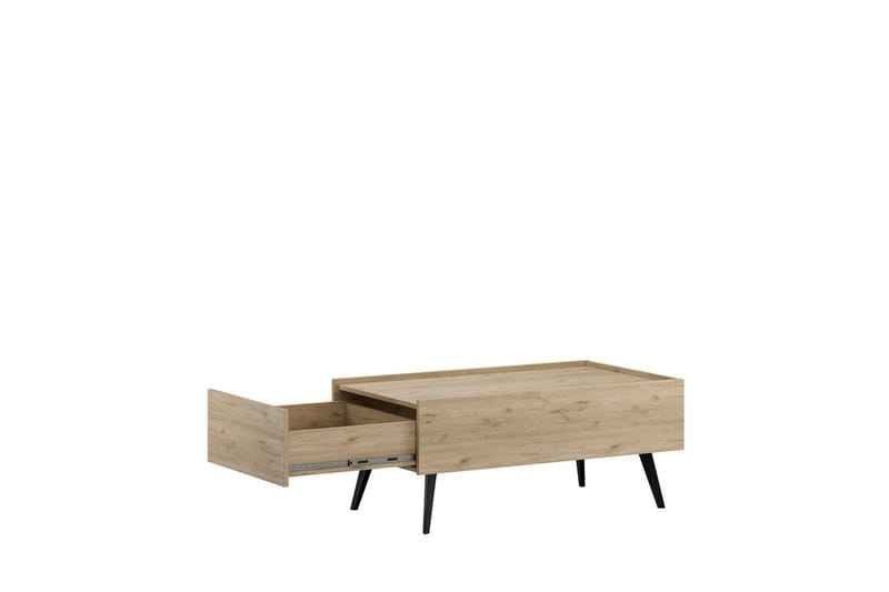 Masao Rektangulärt Ek Soffbord med Utdragbar Låda i Trä - Ljusbrun - Möbler - Vardagsrum - Soffbord & vardagsrumsbord - Soffbord