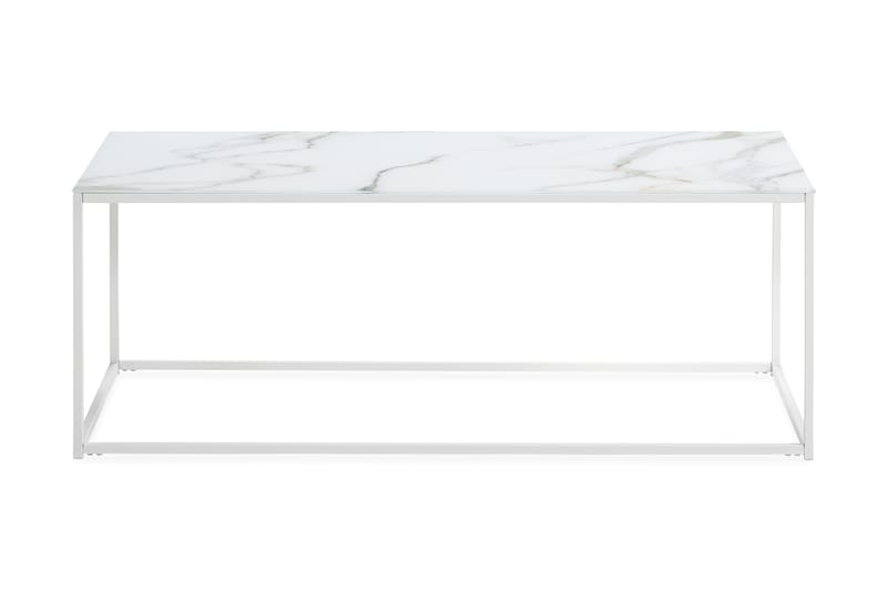 MATADOR Soffbord 120 cm Marmormönster Glas/Vit - Bord - Marmorbord - Soffbord