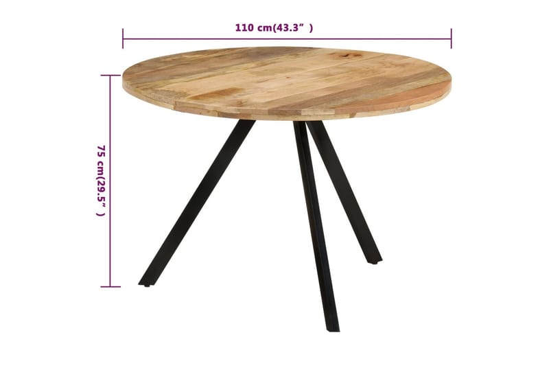 Matbord 110x75 cm massivt mangoträ - Brun - Möbler - Matplats - Matbord & köksbord