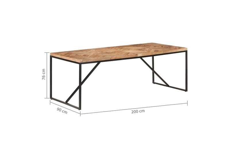 Matbord 200x90x76 cm massivt akaciaträ och mangoträ - Brun - Möbler - Matplats - Matbord & köksbord