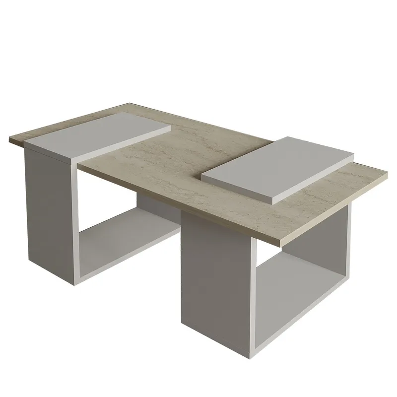 Matris Soffbord 90x37x46,6 cm - Grey och Travertine - Möbler - Vardagsrum - Soffbord & vardagsrumsbord - Soffbord