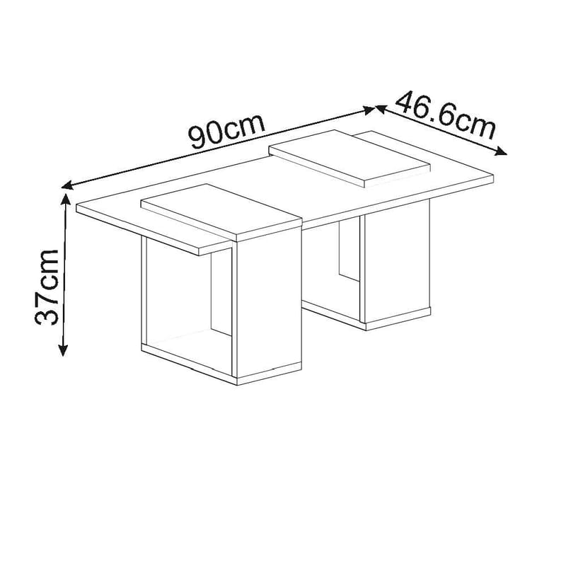Matris Soffbord 90x37x46,6 cm - Travertine och Anthracite - Möbler - Vardagsrum - Soffbord & vardagsrumsbord - Soffbord