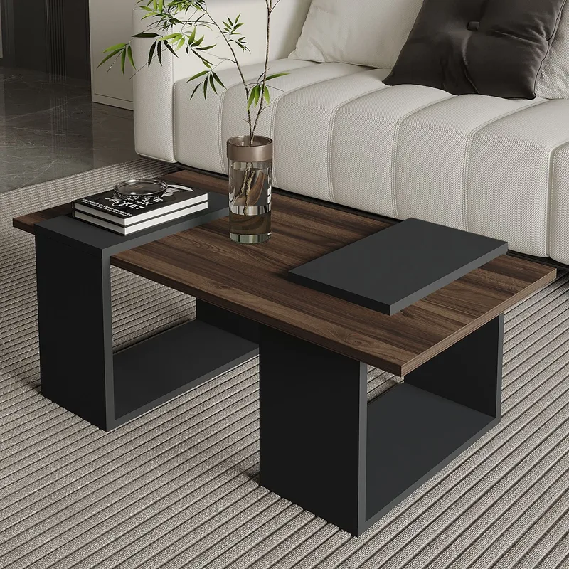 Matris Soffbord 90x37x46,6 cm - Valnöt och antracit - Möbler - Vardagsrum - Soffbord & vardagsrumsbord - Soffbord