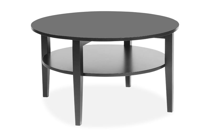 MEMPHIS Soffbord 80 cm Runt med Förvaring Hylla Ek/Svart - Bord - Soffbord