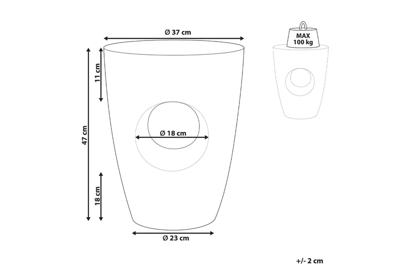 Merritt Sidobord 37 cm - Vit - Möbler - Vardagsrum - Soffbord & vardagsrumsbord - Brickbord