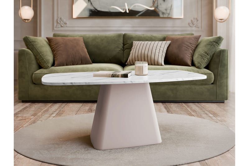 Meylor Soffbord 120 cm - Vit/Beige - Möbler - Vardagsrum - Soffbord & vardagsrumsbord - Soffbord