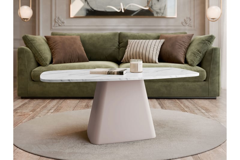 Meylor Soffbord 120 cm - Vit/Beige - Möbler - Vardagsrum - Soffbord & vardagsrumsbord - Soffbord