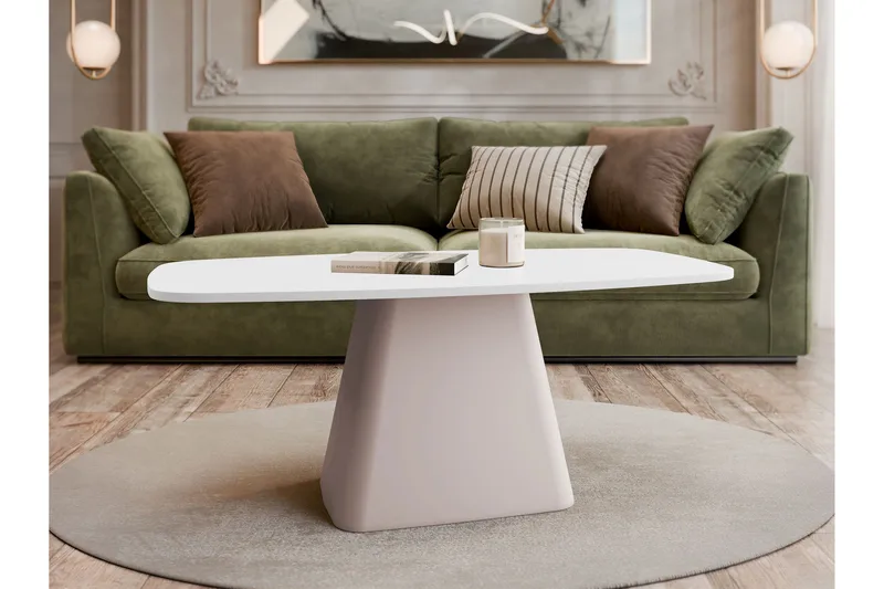 Meylor Soffbord 120 cm - Vit/Beige - Möbler - Vardagsrum - Soffbord & vardagsrumsbord - Soffbord