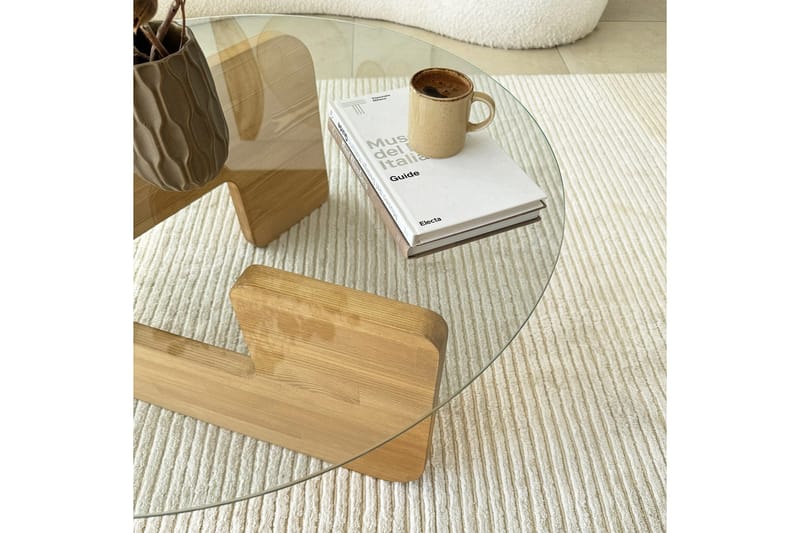 Mijara Soffbord 75 cm - Ek/Transparent - Möbler - Vardagsrum - Soffbord & vardagsrumsbord - Soffbord